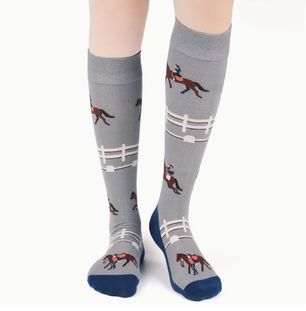ETS Long riding socks with horsey print - 3 pairs