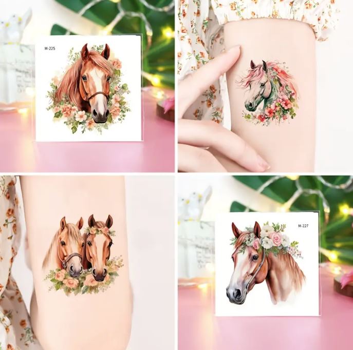 Temporary tattoos - colourful horses