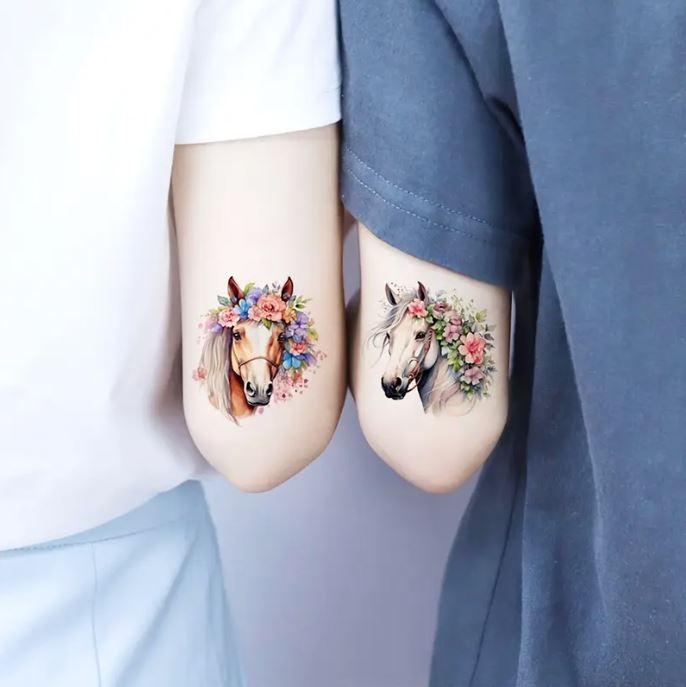 Temporary tattoos - colourful horses