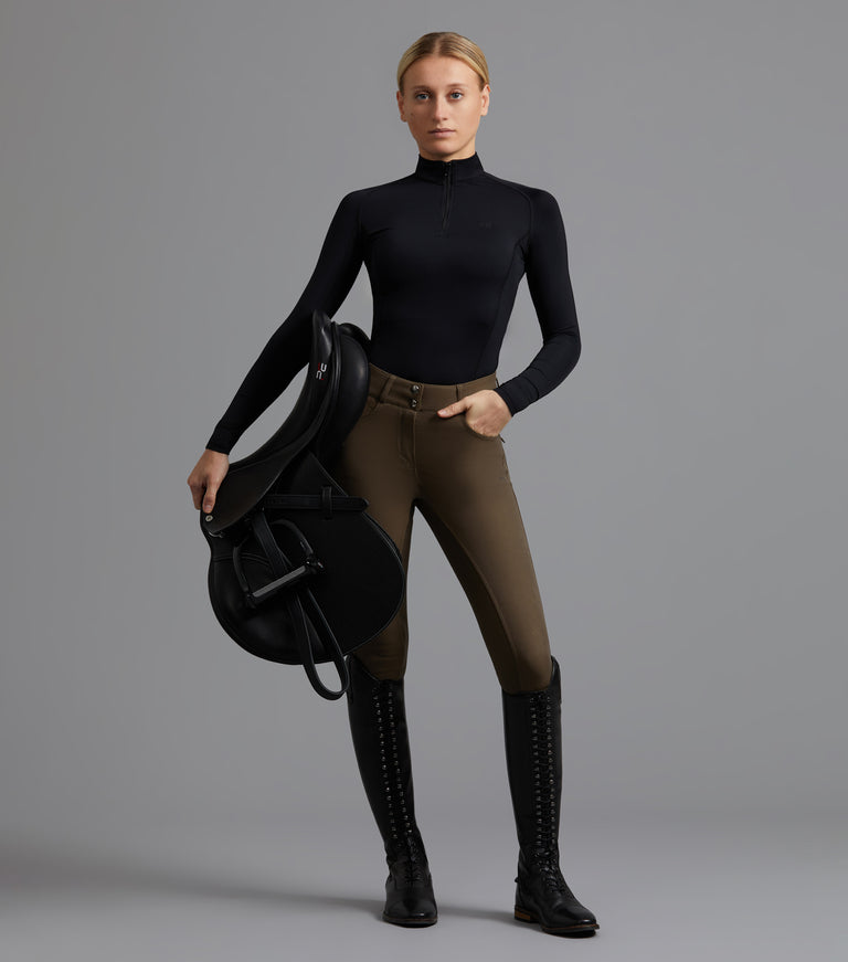 Premier Equine Virtue Ladies Full Seat Gel Riding Breeches (High Waisted) - black, navy, grey, olive, walnut