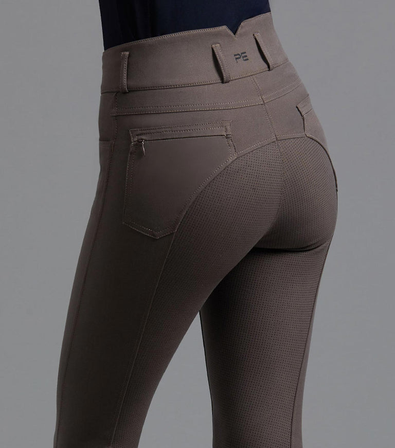 Premier Equine Virtue Ladies Full Seat Gel Riding Breeches (High Waisted) - black, navy, grey, olive, walnut