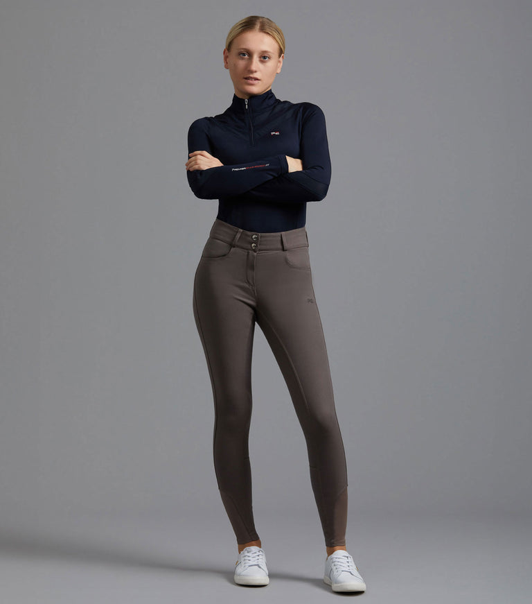 Premier Equine Virtue Ladies Full Seat Gel Riding Breeches (High Waisted) - black, navy, grey, olive, walnut