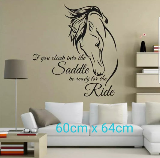 Vinyl PVC sticker wall art 'ready for the ride' - Robyn's Tack Room 