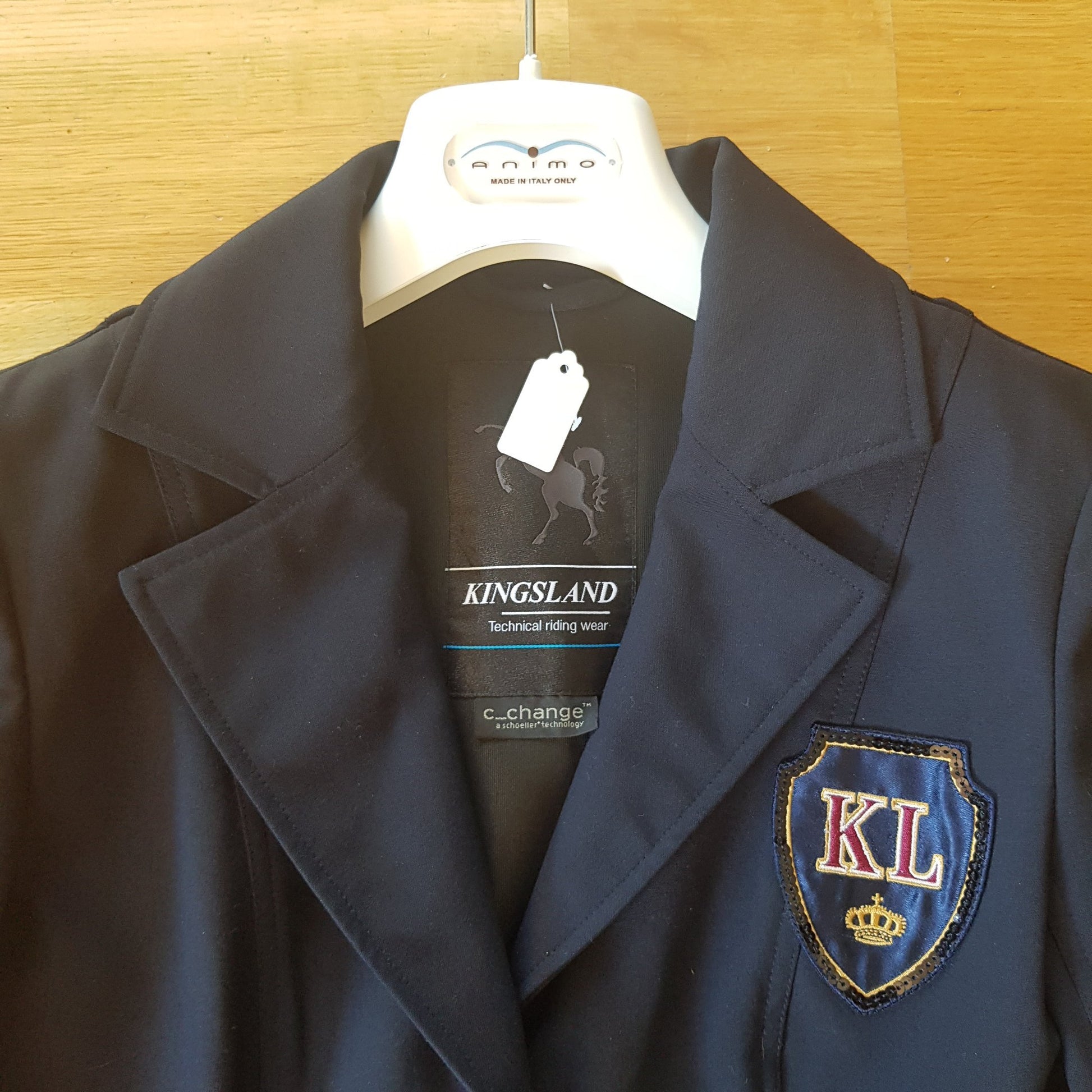 Kingsland dark navy show jacket ladies size 8 - Robyn's Tack Room 