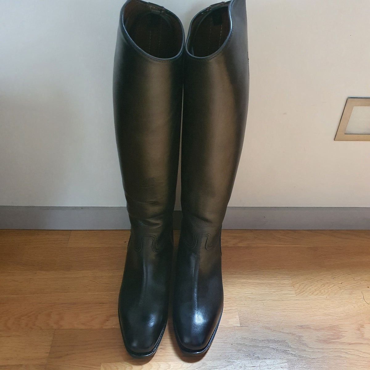 Konigs black long leather dressage / Showing riding boots size 38 ...