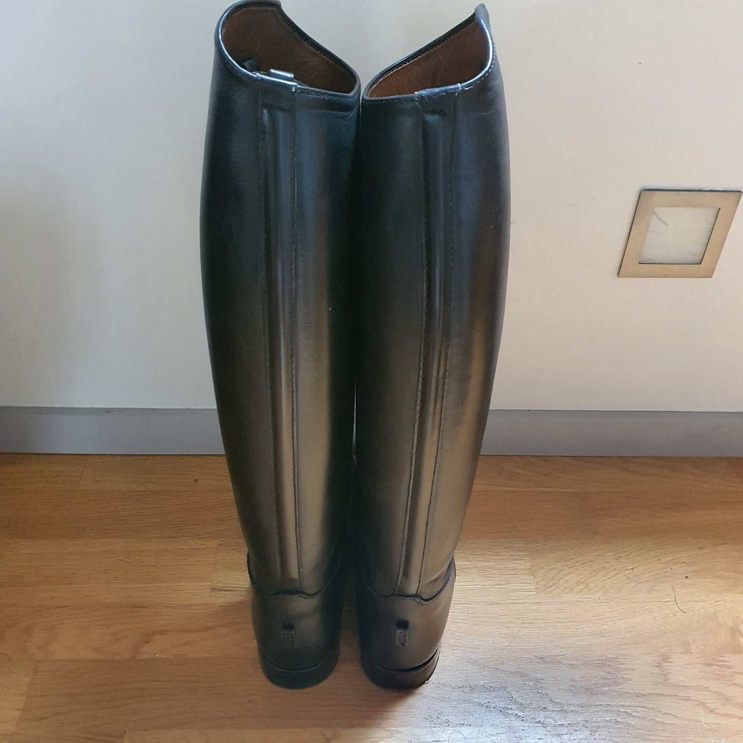 Konigs black long leather dressage / Showing riding boots size 38