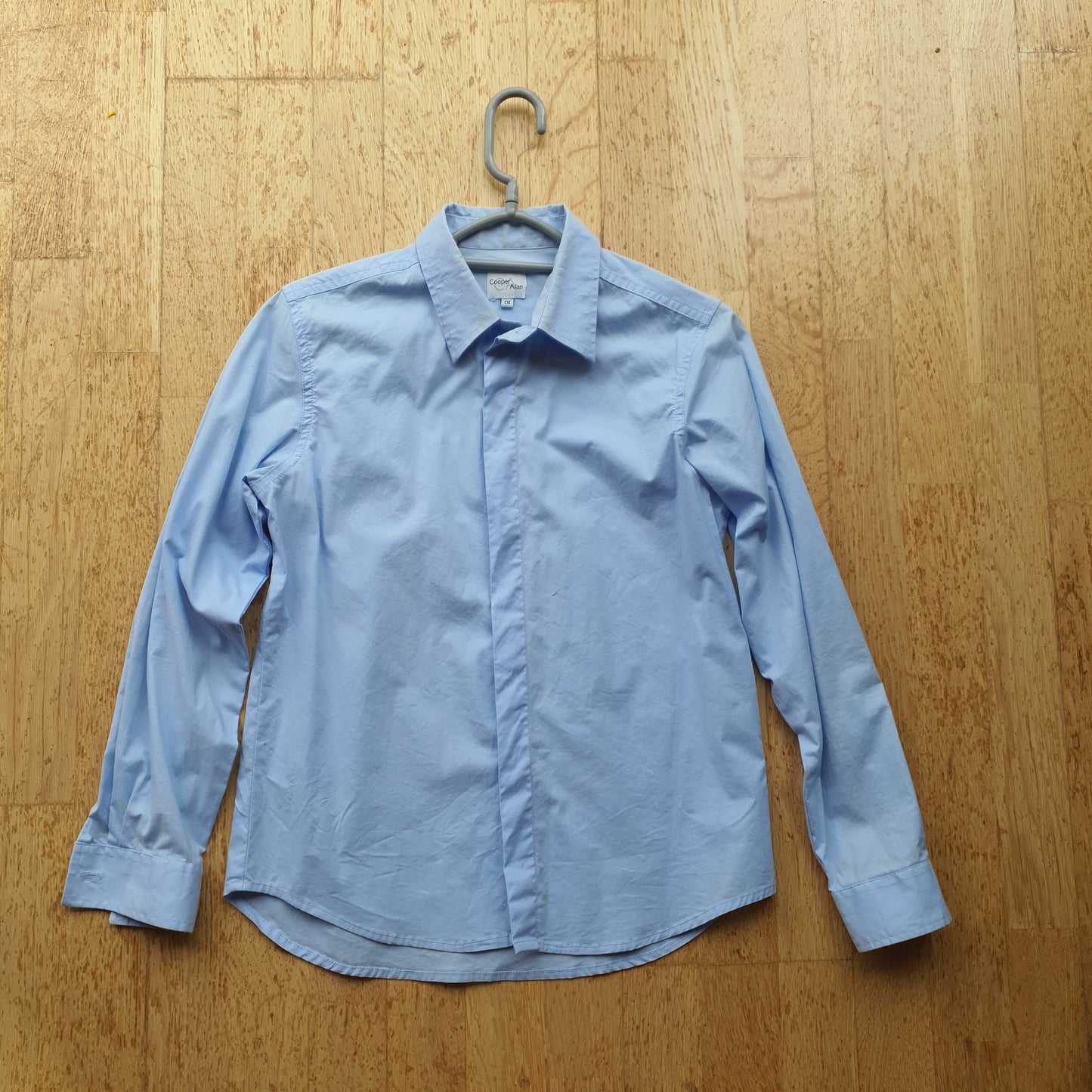 Cooper Allan light blue cotton show shirt, girls 14