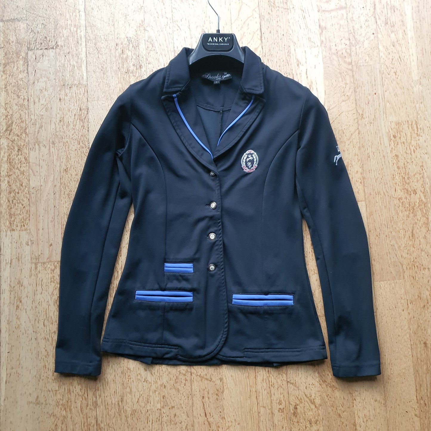 Spooks navy show jacket with blue detail ladies size 8 (Size S)
