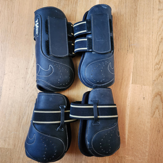 Professionals Choice Ventech leather jump boot set (tendon and fetlock boots), size M