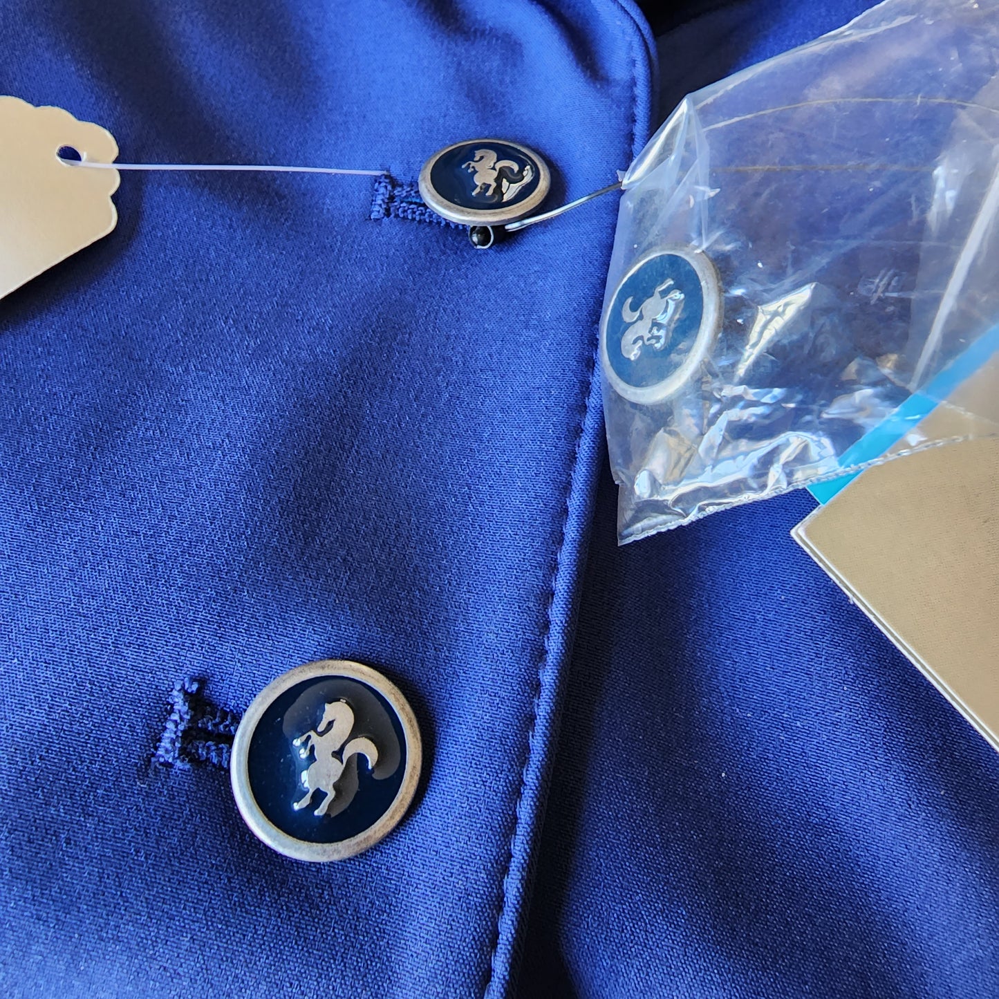 Caldene blue show jacket, girls size 10