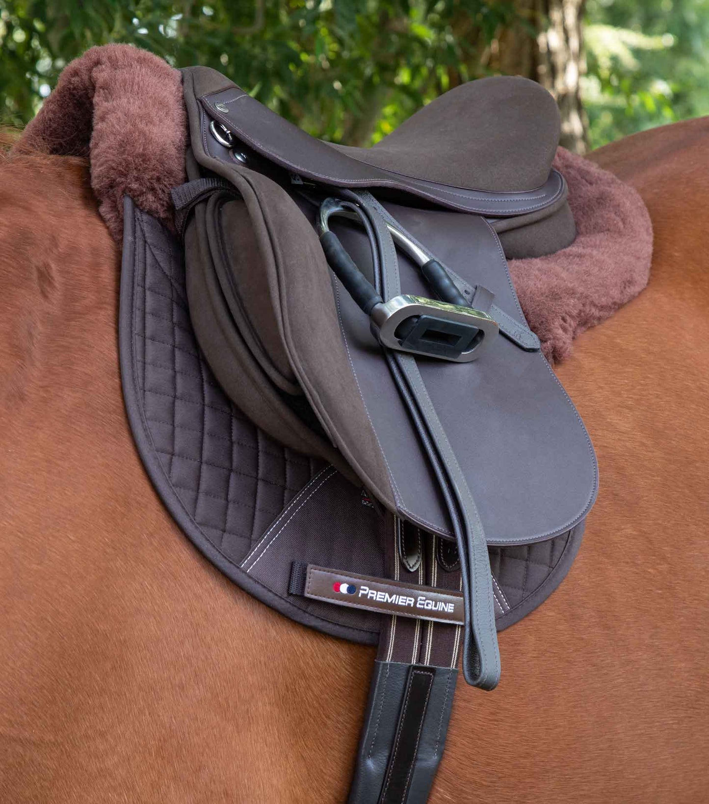 Premier Equine Synthetic Suede GP Saddle (Brown)