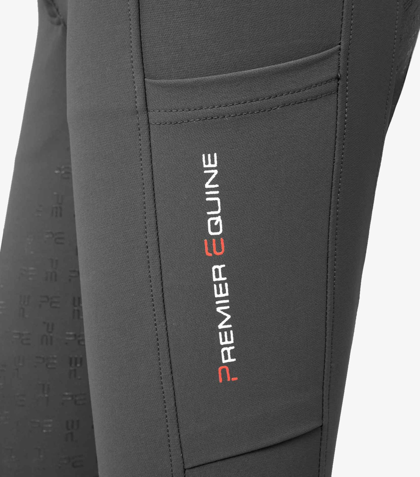 Premier Equine Coco II Ladies Gel Full Seat Riding Breeches, high waisted - grey and navy