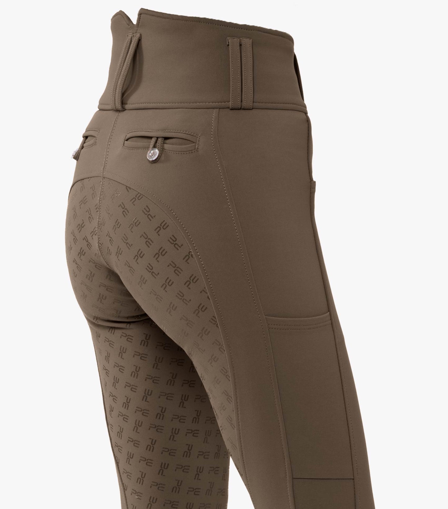 Premier Equine Coco II Ladies Gel Full Seat Riding Breeches, high waisted - Walnut
