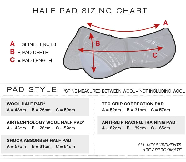 Premier Equine Tech Grip Pro Anti-Slip Correction Saddle Half Pad with shims