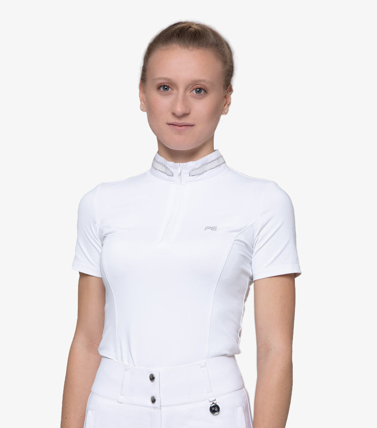 Premier Equine Maria Diamante Show Shirt- white