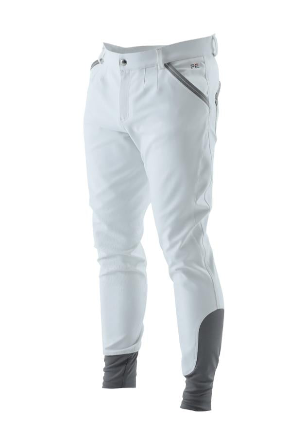 Premier Equine Barusso Men's Gel Knee Breeches (white, navy, grey)
