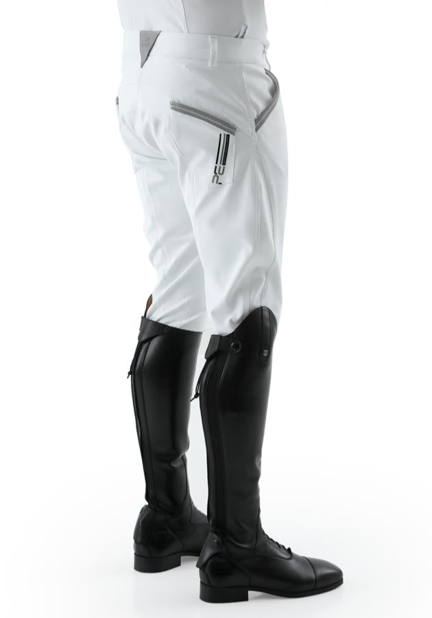 Premier Equine Barusso Men's Gel Knee Breeches (white, navy, grey)