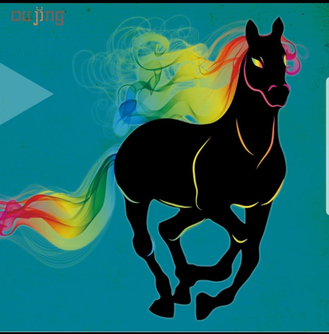 Vinyl PVC sticker wall art 'rainbow horse' 60cm x 60cm - Robyn's Tack Room 