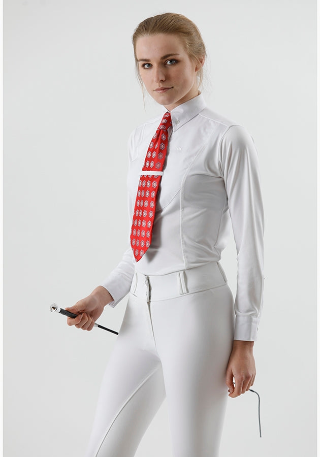 Premier Equine Tessa Ladies Long Sleeve Tie Show Shirt (cream or white)