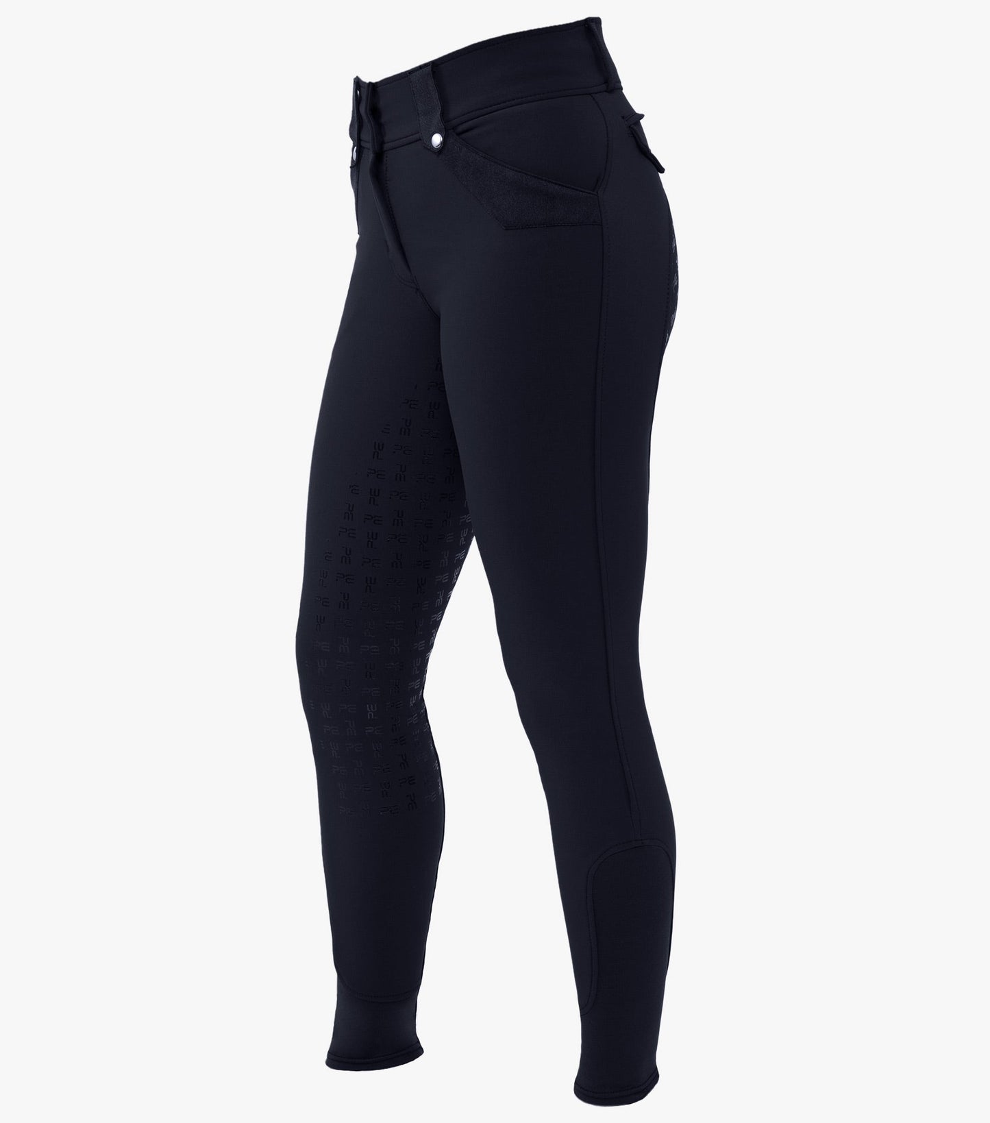 Premier Equine Torino Ladies Full Seat Gel Riding Breeches (high waisted, water repellant) - grey, navy, black