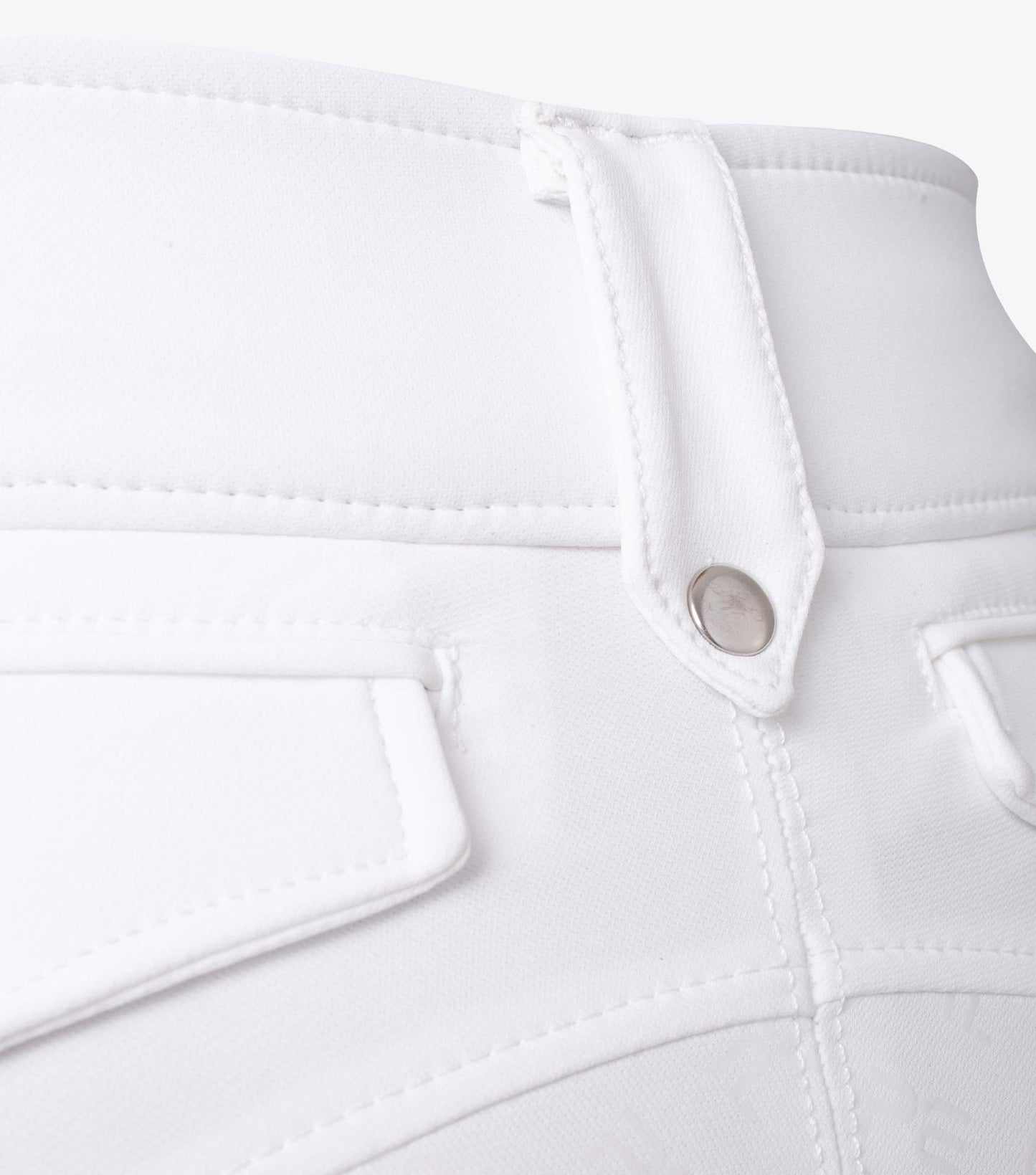Premier Equine Torino Ladies White Full Seat Gel Riding Breeches (high waisted, water repellant) - White
