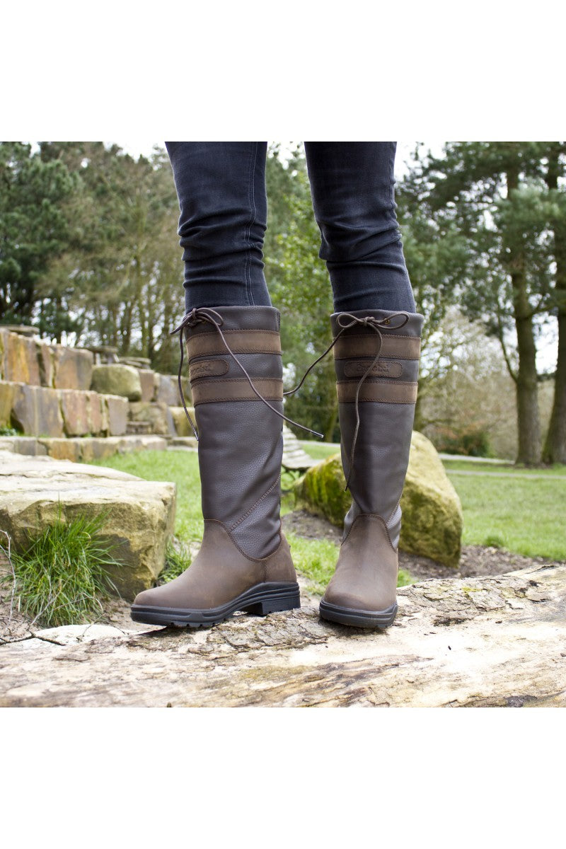 Brogini Longridge Easy Care Country Boots – Waterproof, Lined, Synthetic Leather – Yard Walking – Brown, Unisex UK 3.5-8