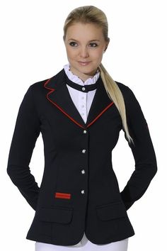 Spooks navy show jacket with red trim ladies size 10 (size M)
