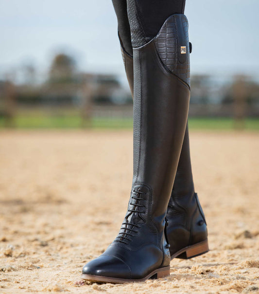 Premier Equine Passaggio Ladies Leather Field Tall Riding Boot - Black