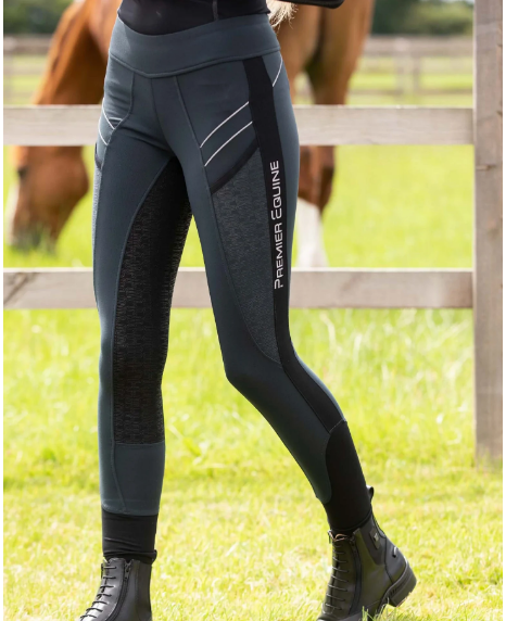 PE Ronia Ladies Gel Pull On Riding Tights (phone pocket) - grey, navy, –  ROBYN'S TACK ROOM